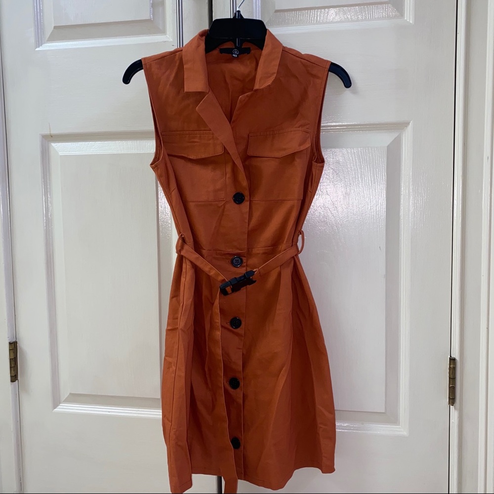 Misguided burnt orange dress
